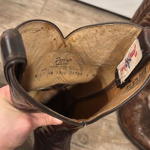 Tony Lama Men's Cowboy Dark Brown Boots size 8 - Picture 6 of 9